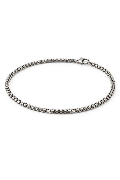 Sortie Aksesuar Stainless Steel Silver Smoked Mesh Figure Chain Bracelet