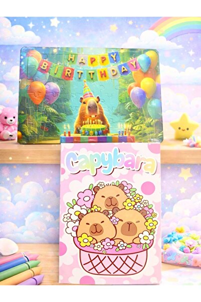 DKY Capy Bara Çocuk Puzzle Boyama Kitabı Etkinlik Seti