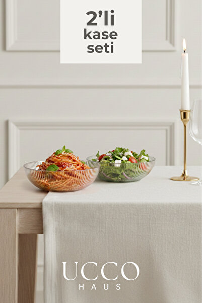 UCCO 2 Pcs 20cm Paris Round Bowl Set - Salad Fruit Bowl - Presentation Bowl S...