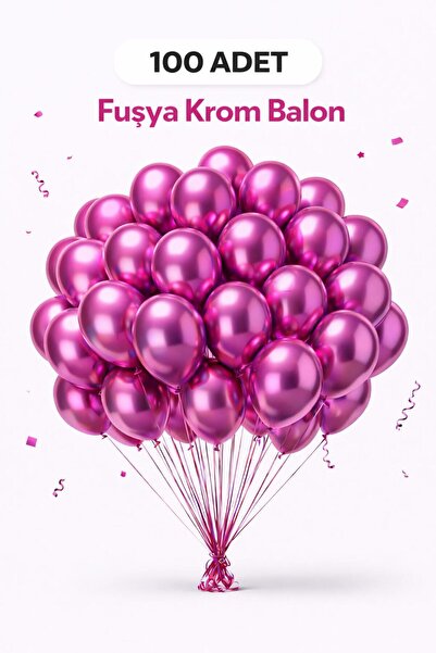 GNS Pack of 100 Chrome Balloons Helium Compatible Shiny Party Decoration 1St ...