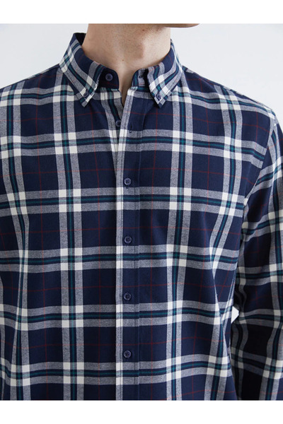 LC Waikiki Cămașă pentru bărbați în carouri cu mânecă lungă, cu formă obișnuită