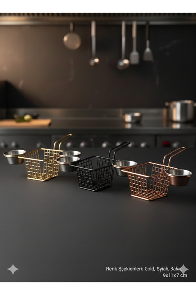 Atölye Asya Lüks Patates Sunum Sepeti - Bakır Renk