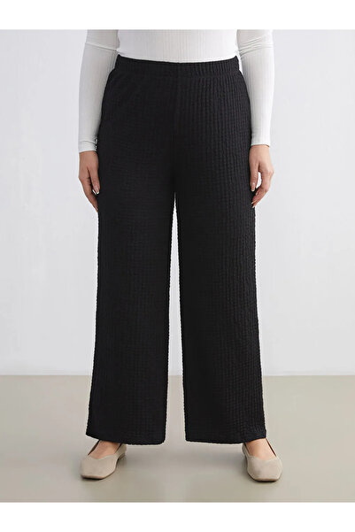 LC Waikiki Elastic Waist Textured Women's Trousers