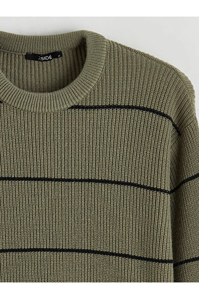 LC Waikiki Crew Neck Striped Men's Knitwear Sweater