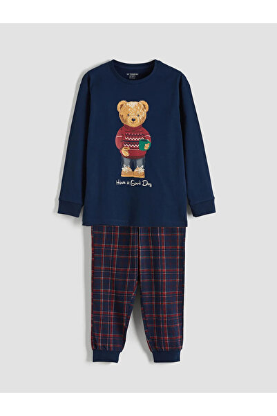 LC Waikiki Set de pijamale pentru băieți cu imprimeu Teddy Bear