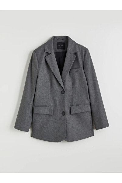 LC Waikiki Double-Breasted Collared Women's Cashmere Blazer Jacket