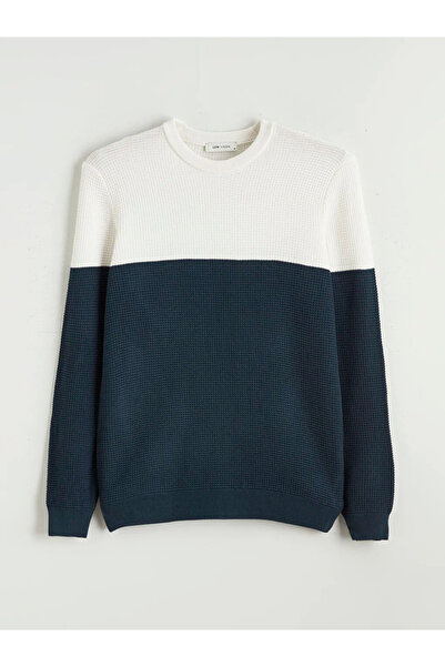 LC Waikiki Crew Neck Color Block Men's Knitwear Sweater