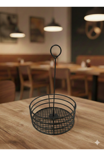 Atölye Asya Modern Round Metal Sauce Bowl Stand Tabletop Organizer Houseware Basket