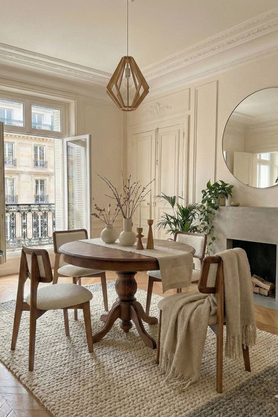 Woodenbend Meva Ceviz Yuvarlak 100 cm Ahşap Açılır Yemek Masası Takımı – 4 Sa...