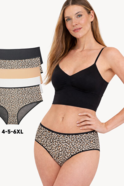 IPL Жіночі трусики, жіночі трусики великого розміру з леопардовим візерунком,...