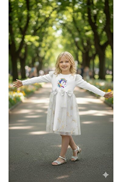 BEGONYA BEBECE KIDS Girls' Special Day Celebration Dresses with Unicorn Print