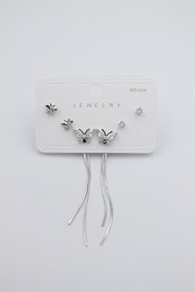 Royaleks Çoklu Set Küpe - Gümüş