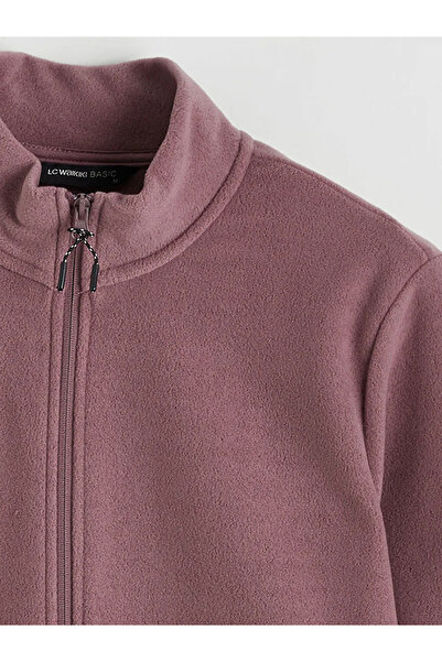 LC Waikiki Stand Collar Long Sleeve Fleece Men's Zip-Up Sweatshirt