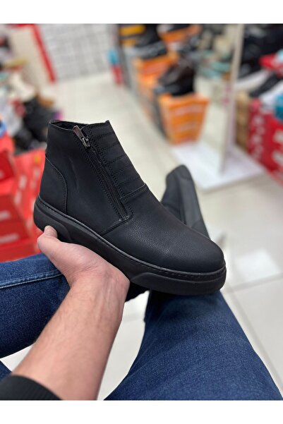 KILIÇ Men's Boots with Double Zipper and Wool Lining Inside