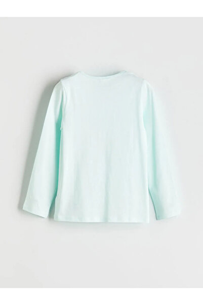 LC Waikiki Turquoise Crew Neck Girls' Pajama Top