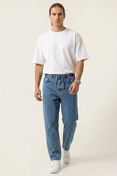 COjans بنطلون جينز رجالي بقصة فضفاضة ومريحة 30075 - نيلي