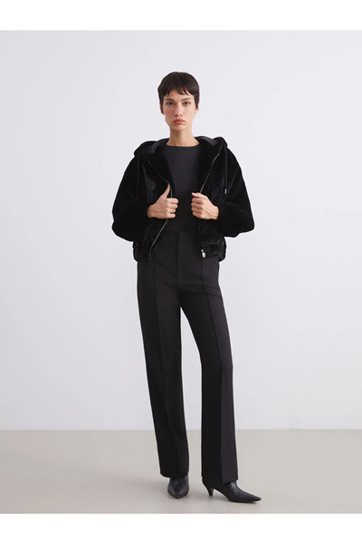 LC Waikiki Hooded Women's Fur Coat