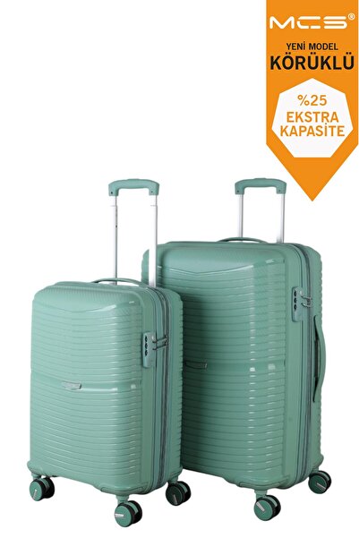 MÇS V379 PP Y.ÜRETİM PP VALİZ 55 CM + 65 CM SİYAH SET