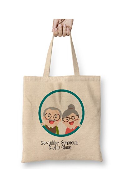 Toyaso Valentine's Day Gift for Lover 04 White Cloth Bag Long Handle Shopping...