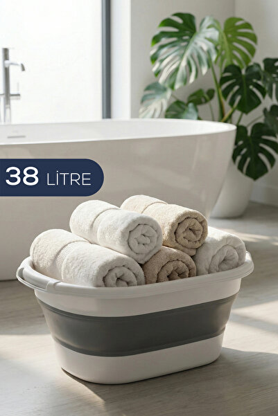 Vienev 38 L Katlanır Sepet Antrasit | Yer Kaplamayan Akordiyon Tasarım