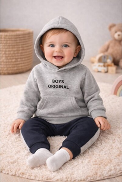 Superbaby Memoza Boys Original Set with pocket, gray