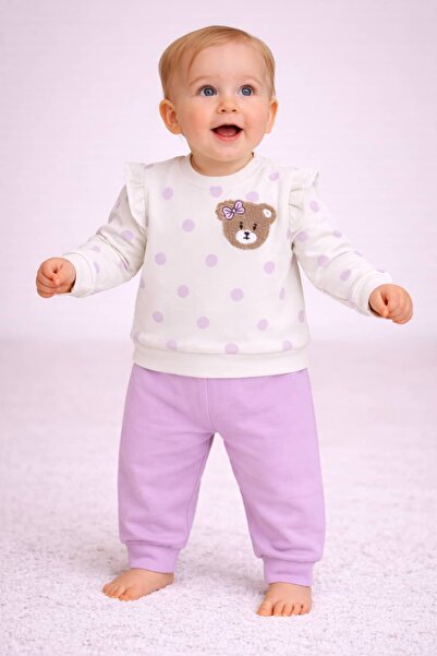 nikuby Lower Upper Set Seasonal Baby Girl Set Suspender Polka Dot Set 100% Co...