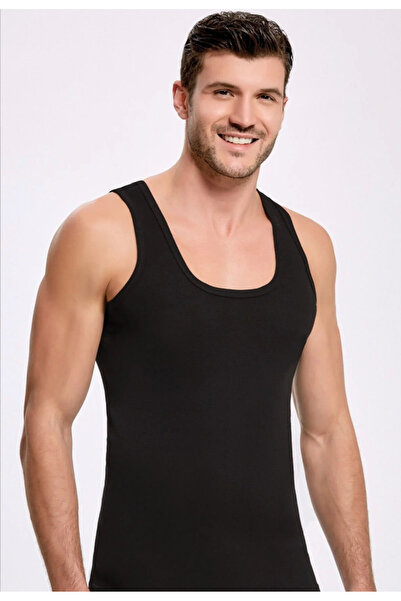 İlke Men'S, Black, Exclusive, 6-Pack Ribbed Tank Top