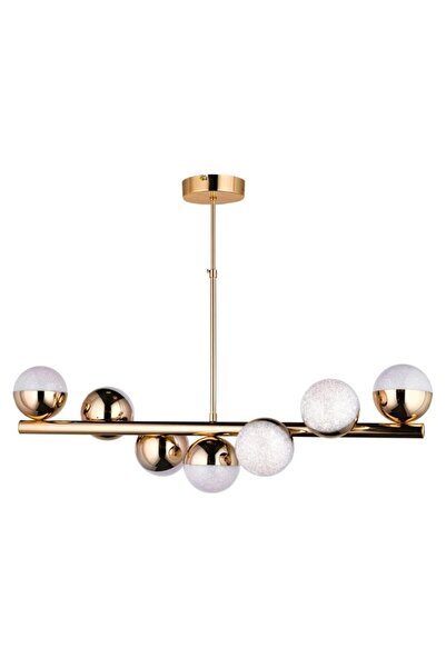 AKARSU AVİZE Modern Dalgic 7 toplu 3 Renk yemek masasi Avizesi Gold Kaplami