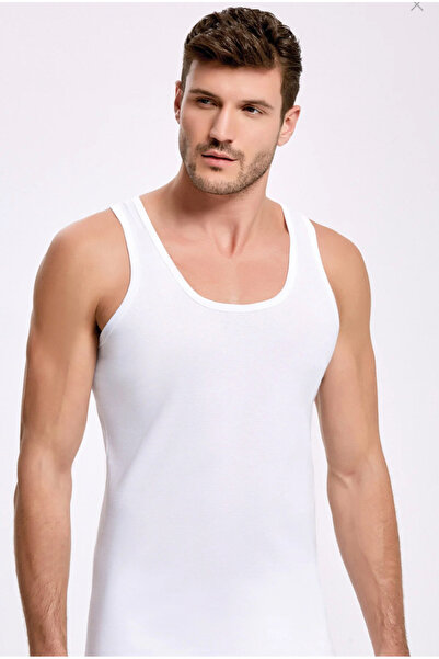 İlke Men'S, White, Exclusive, 6-Pack Ribbed Tank Top
