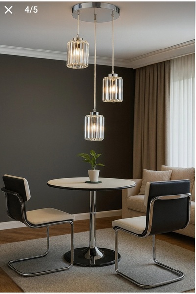 AKARSU AVİZE Modern kristal tasli sarkit avize ampullu Yemek Odasi Oturma Odasi