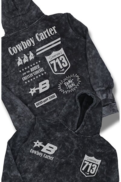 Fuddy Moda Unisex Oversize kroj 713 Kauboj Carter Bijonse Leđa Štampano Sa ka...