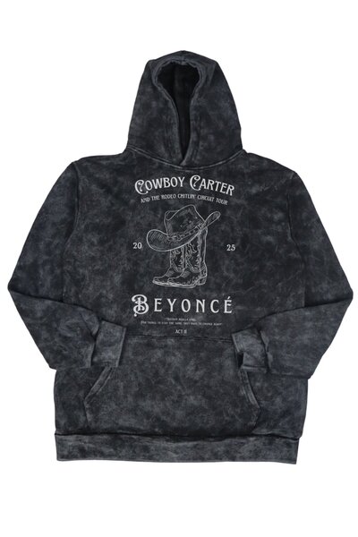 Fuddy Moda Унисекс каубойска блуза с качулка и принт, подходяща за пране, с м...