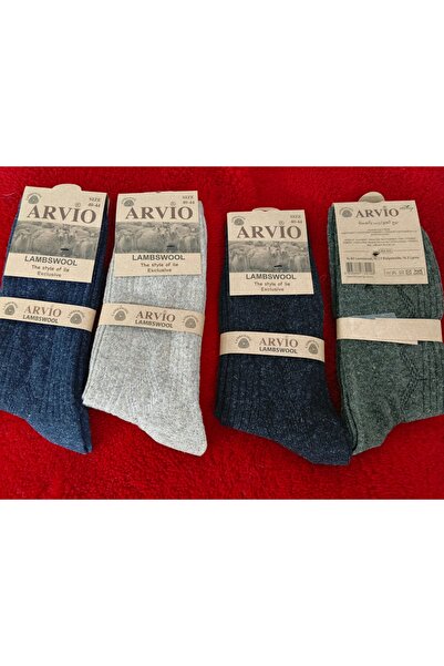 ARVIO Men's Sheep Wool Lambswool Winter Socks Set of 4, Size 40-44