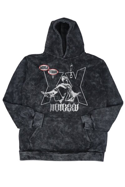 Fuddy Moda Unisex XX MMXXV World Tour Φούτερ με στάμπα και κουκούλα που πλένε...