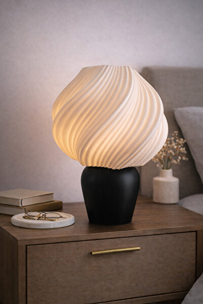 Vescarri مصباح طاولة زخرفي حلزوني حديث - إضاءة محيطية