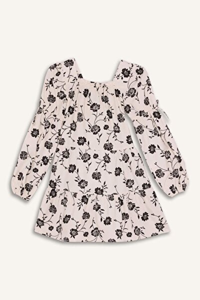 DeFacto Rochie din bumbac cu flori pentru fete G7721A826SP