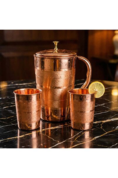 ARANA Diamond Copper Carafe Set 2000 ml + 2 Diamond Glasses 300 ml