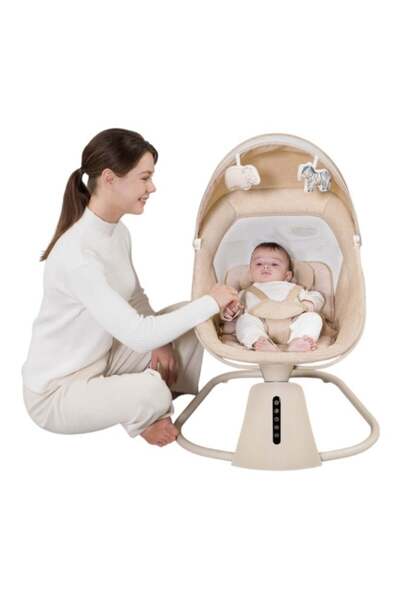 Mastela كرسي هزاز كهربائي ذكي للأطفال، يتأرجح من جانب إلى آخر مع بلوتوث، تحكم...