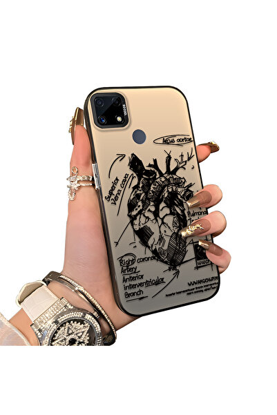 ucuc حافظة مضادة للسقوط من السيليكون المتوافقة مع هاتف Realme C25S، نمط إبداعي