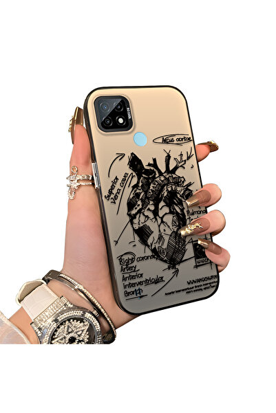 ucuc حافظة Realme C21 متوافقة مع الحافة السيليكونية الصلبة والمضادة للسقوط، ب...