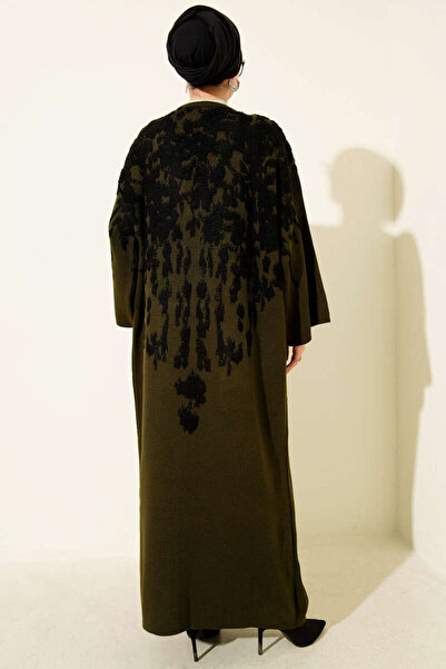 Burcia Embossed Patterned Knitwear Long Cardigan