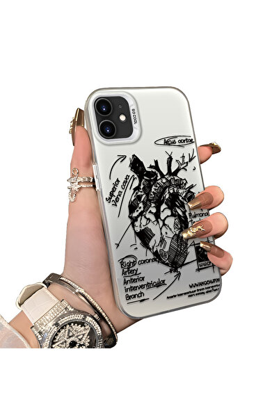 ucuc Creative Patterned for iPhone 12 Pro Compatible Silicone Edge Hard Back ...