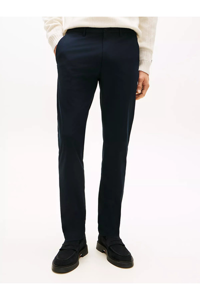 Tommy Hilfiger Men's Regular Fit Flexible Fabric Straight Leg Navy Blue Trous...