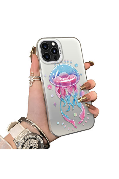 ucuc iPhone 15 Pro Compatible Silicone Edge Hard Back Anti-Fall Case Sponge F...