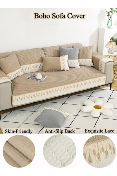 Generic Bohemian style sofa cover, washable towel type, suitable for furnitur...