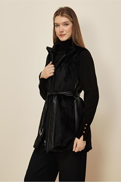 Alvina Belted Faux Fur Vest 45300