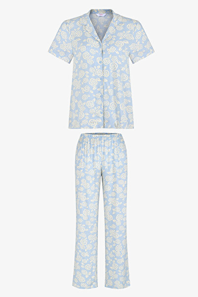 Penti Multi-Colored Flower Brush Shirt Pajama Set