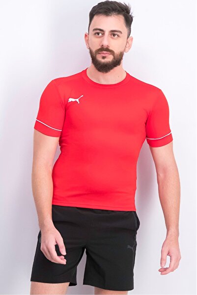Puma Men Crew Neck Embroidered Logo T-shirt, Red