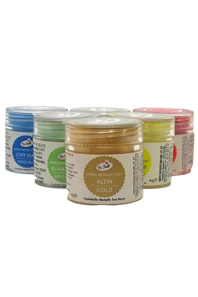 telaşe memuru Gold (Altın) Metalik Toz Boya (4 gr) - Yenilebilir Pasta Süsü