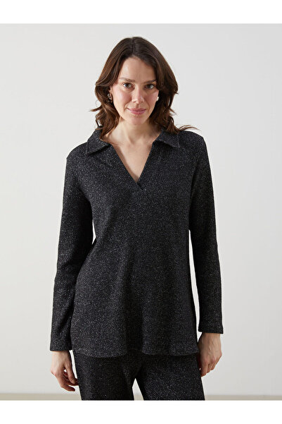 LC Waikiki Tricou strălucitor cu gât polo pentru femei - S5M812Z8